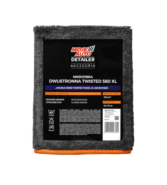 Moje Auto Detailer Mikrofibra, ręcznik dwustronna TWISTED TOWEL XL 580g/m2 60x90cm (19-671)