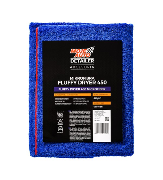 Moje Auto Detailer Mikrofibra, ręcznik FLUFFY DRYER 450g/m2 60x90cm (19-662)