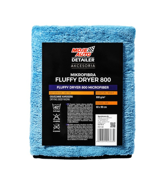 Moje Auto Detailer Mikrofibra FLUFFY DRYER 800g/m2 60x90cm (19-665)