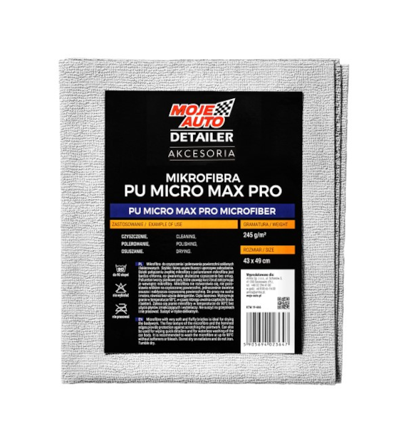 Moje Auto Detailer Mikrofibra PU MICRO MAX PRO 245g/m2 49x43cm (19-666)