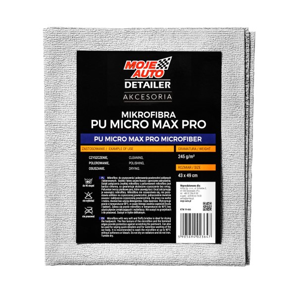 Moje Auto Detailer Mikrofibra PU MICRO MAX PRO 245g/m2 49x43cm (19-666)