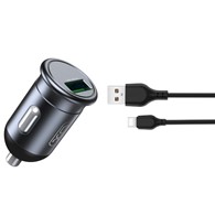 XO ładowarka samochodowa CC46 QC 3.0 18W 1x USB szara + kabel USB-C *GSM167461*