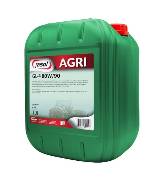 Olej JASOL AGRI GL-4 80w/90  10l