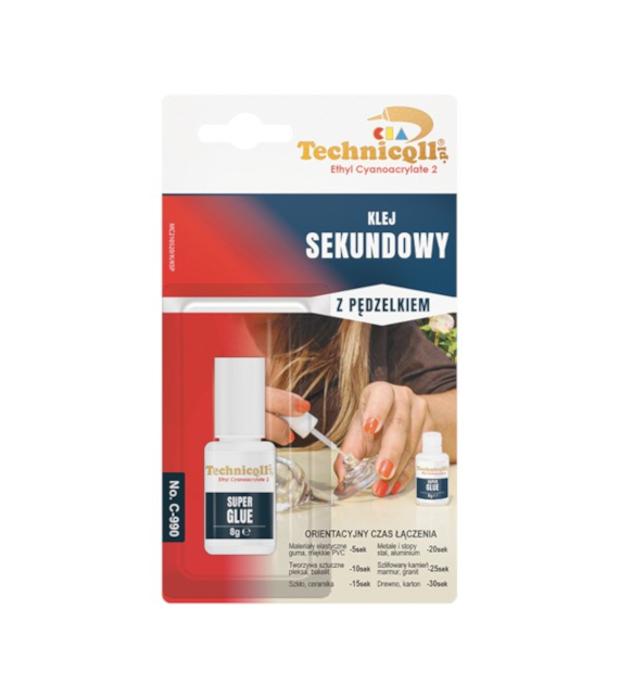 TECHNICQLL- Klej Sekundowy 8g (z pędzelkiem)