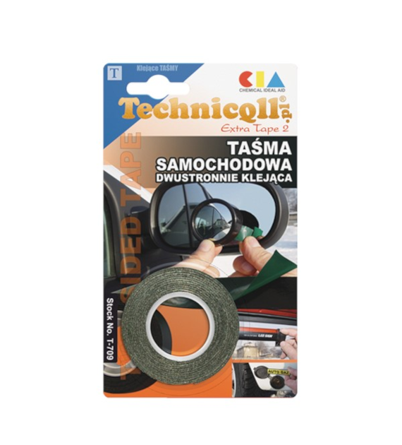 TECHNICQLL- Taśma samochodowa dwustronna 1,5m x 19mm
