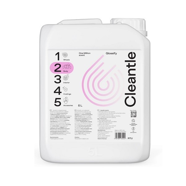 CLEANTLE Glossify  - zaawansowany quick detailer do lakieru 5l
