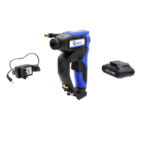 GEKO Kompresor bezprzewodowy akumulatorowy 12v LCD 150PSI qq