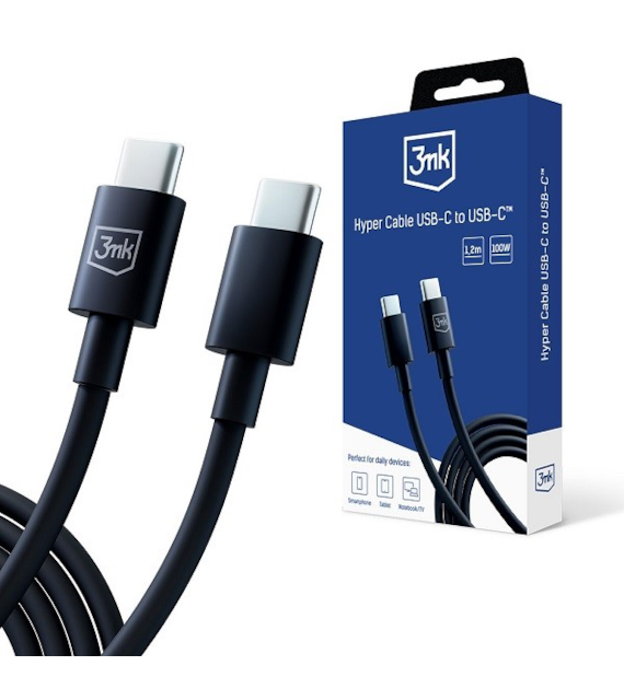 AKC. 3MK Kabel Hyper Cable C to C 100W 1.2m Black