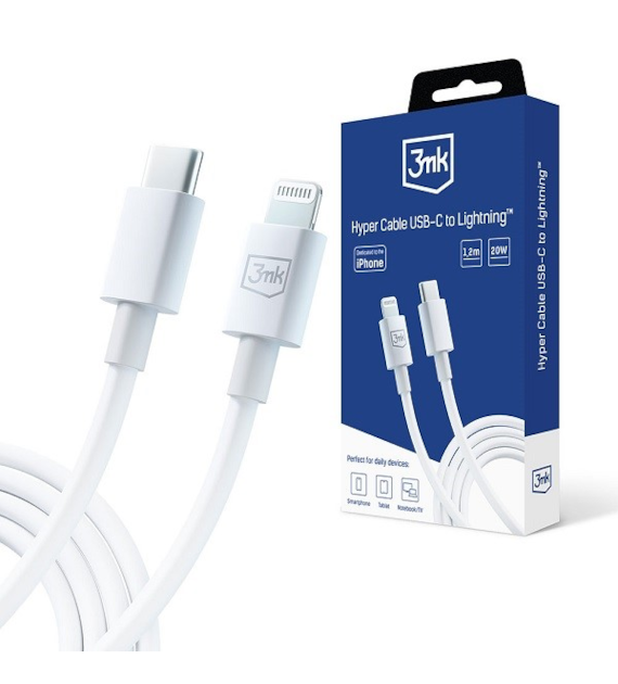 AKC. 3MK Kabel Hyper Cable C to Lightning 20W 1.2m White