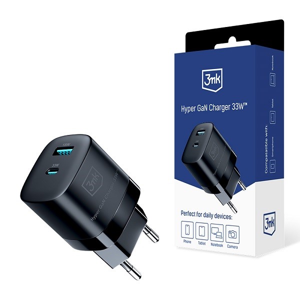 AKC. 3MK Ładowarka sieciowa Hyper GaN Charger 33W Black
