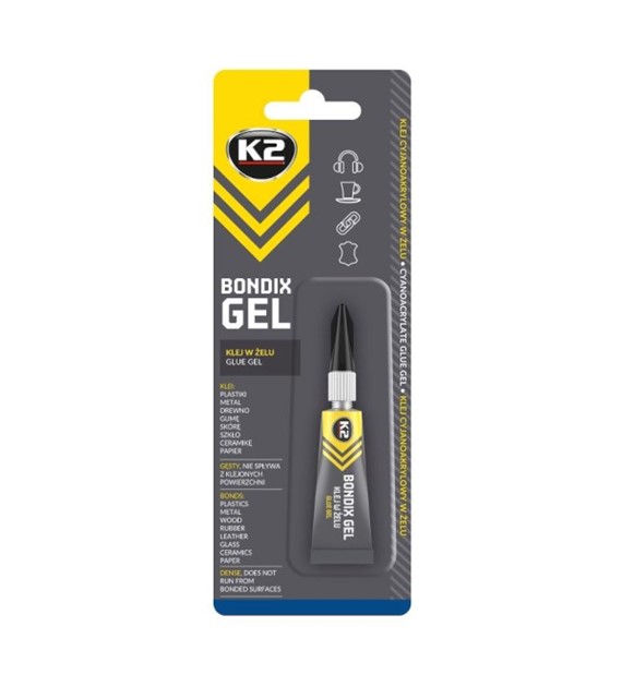 K2 BONDIX GEL szybki klej (jak SUPER GLUE) *wypisywać po 12szt!* 3g (WC541)