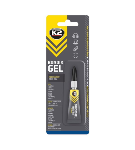 K2 BONDIX GEL szybki klej (jak SUPER GLUE) *wypisywać po 12szt!* 3g (WC541)