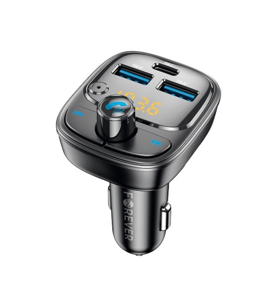 AKC.Forever transmiter FM Bluetooth 2 x USB-A 1 x USB-C PD 30W TR-370 czarny *GSM179082*