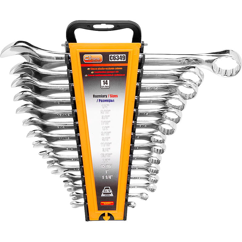 CORONA KLUCZE PŁASKO-OCZKOWY CALOWE 1/4' 14el