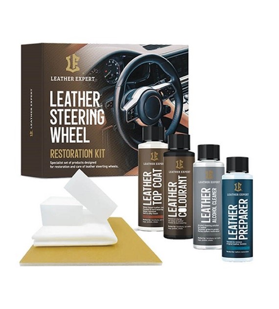 Leather Expert Steering Wheel Kit Black Zestaw do renowacji kierownicy czarny