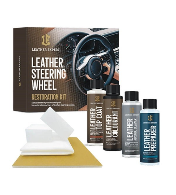 Leather Expert Steering Wheel Kit Black Zestaw do renowacji kierownicy czarny
