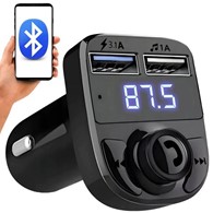 Transmiter fm bluetooth bt 5.0 ładowarka 2x usb microsd 12v 24v *2867* xj