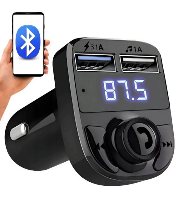 Transmiter fm bluetooth bt 5.0 ładowarka 2x usb microsd 12v 24v *2867* xj