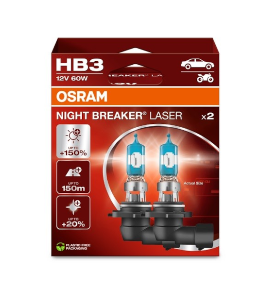 Żarówka 12V HB3 60W OSRAM NIGHT BREAKER LASER +150% EKO 2HB