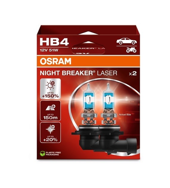 Żarówka 12V HB4 51W OSRAM NIGHT BREAKER LASER +150% EKO 2HB