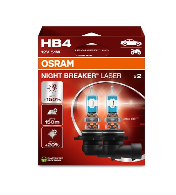 Żarówka 12V HB4 51W OSRAM NIGHT BREAKER LASER +150% EKO 2HB