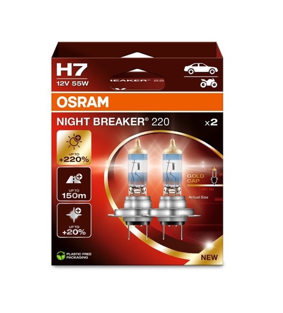 Żarówka 12V H7  55W Osram NIGHT BREAKER LASER +220% EKO 2HB