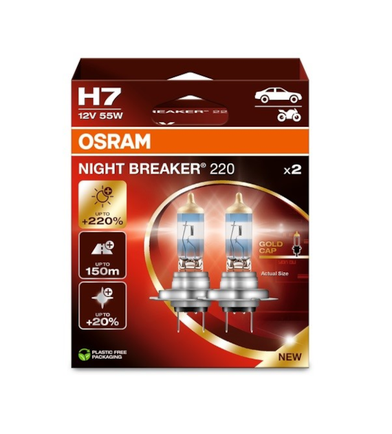 Żarówka 12V H7  55W Osram NIGHT BREAKER LASER +220% EKO 2HB