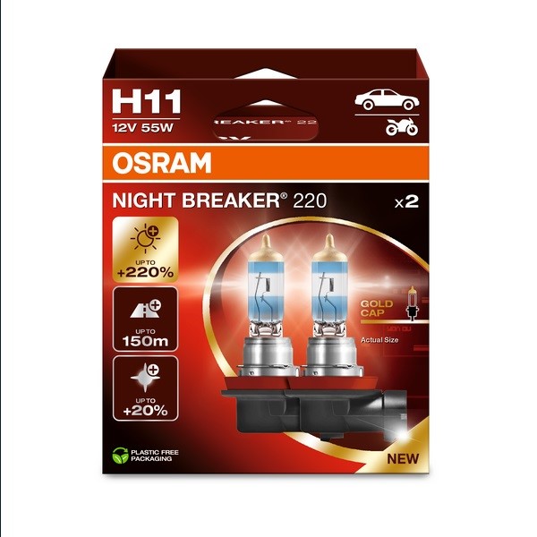 Żarówka 12V H11  55W Osram NIGHT BREAKER LASER +220% EKO 2HB