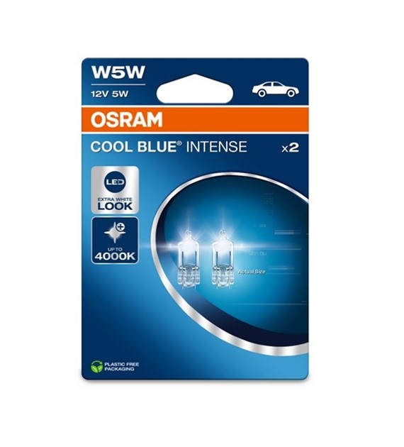 Żarówka 12V 5W W5W T10 całoszklana halogen OSRAM Cool Blue Intense EKO 2BL