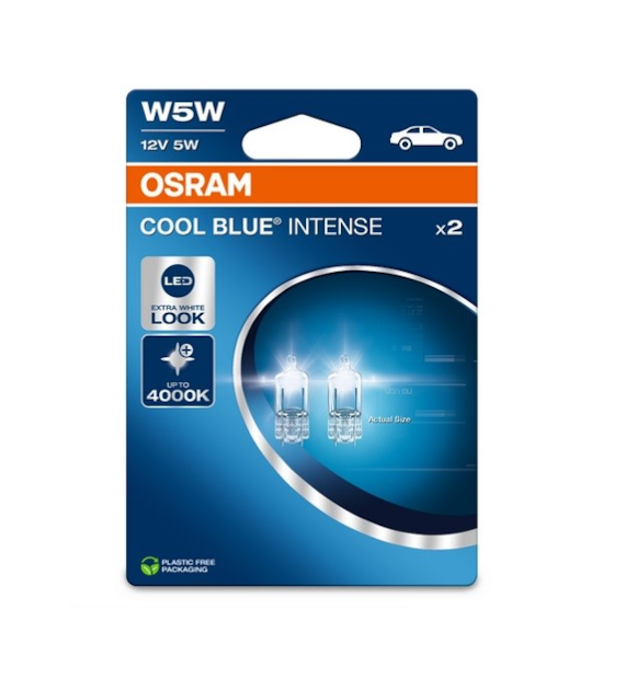Żarówka 12V 5W W5W T10 całoszklana halogen OSRAM Cool Blue Intense EKO 2BL
