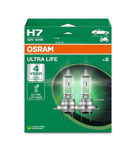 Żarówka 12V H7  55W OSRAM Ultra Life DUO 2szt EKO 2HB