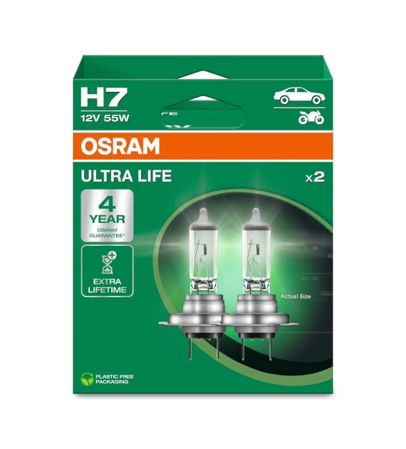 Żarówka 12V H7  55W OSRAM Ultra Life  2szt EKO 2HB