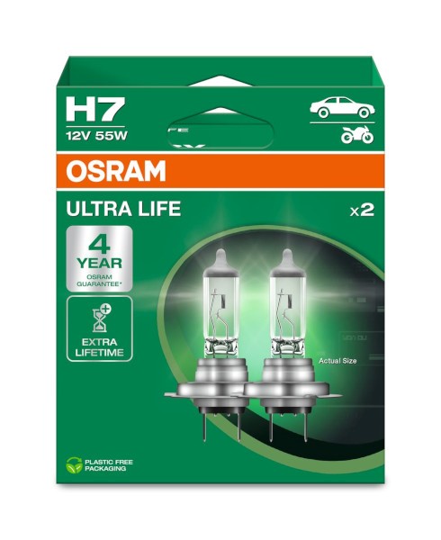 Żarówka 12V H7  55W OSRAM Ultra Life DUO 2szt EKO 2HB