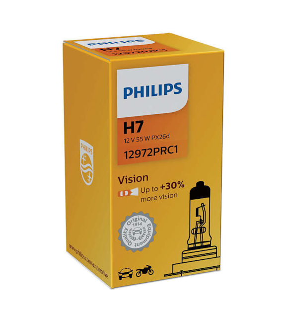 Żarówka 12V H7  55W Philips Premium +30% kartonik