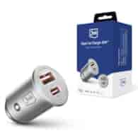 AKC. 3mk Hyper Car Charger Ładowarka samochodowa 45W PD QC PPS USB 1A1C srebrna