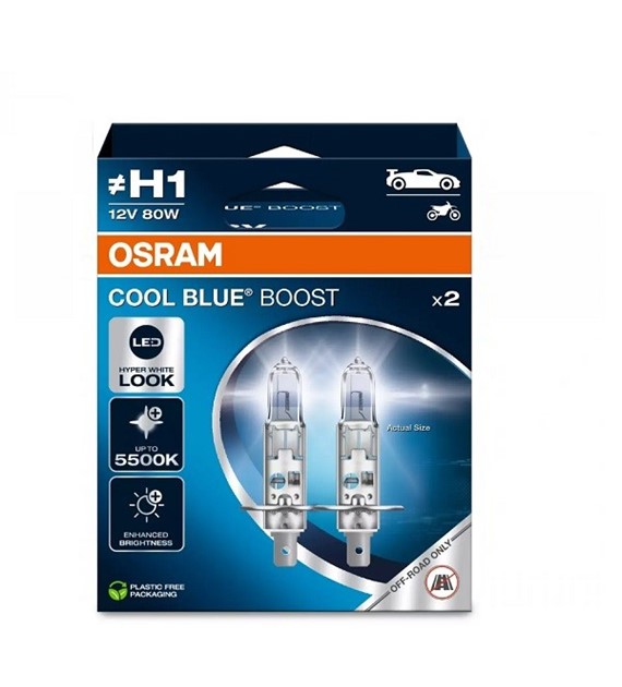 Żarówka 12V H1  80W Osram COOL BLUE BOOST 2HB 2szt.