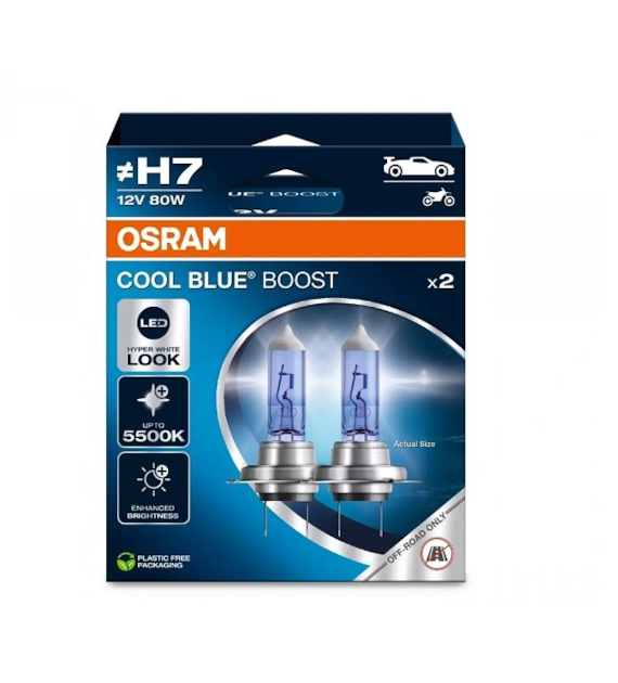 Żarówka 12V H7  80W Osram COOL BLUE BOOST 2HB 2szt.