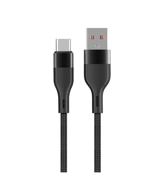 AKC.Maxlife kabel USB - USB-C  MXUC-07 1m 3A czarny nylonowy *OEM0101187*