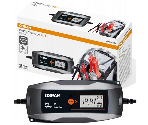 OSRAM Prostownik inteligentny cyfrowy  6V/12V - 2A/4A START-STOP *BATTERYcharge 404* OEBCS404