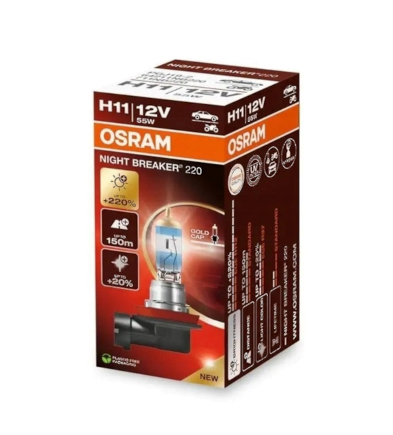 Żarówka 12V H11  55W Osram NIGHT BREAKER LASER +220% EKO *64211NB220* 1szt