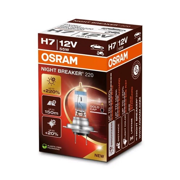 Żarówka 12V H7  55W Osram NIGHT BREAKER LASER +220% EKO 1szt *64210NB220*