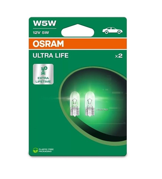 Żarówka 12V   5W W5W całoszklana  Osram Ultra Life 2szt *2825ULT*