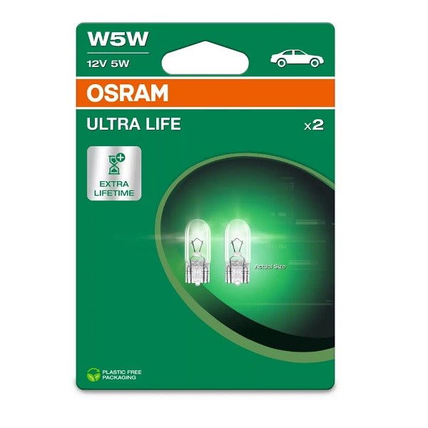 Żarówka 12V   5W W5W całoszklana  Osram Ultra Life 2szt *2825ULT*