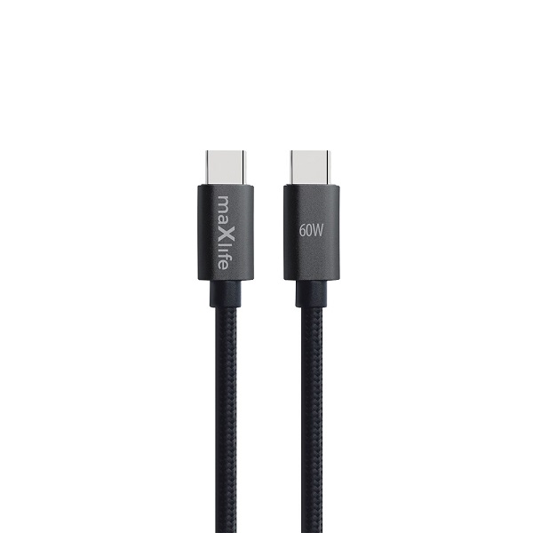 Maxlife kabel MXUC-12 USB-C - USB-C 2,0 m 60W czarny  *OEM0101469*