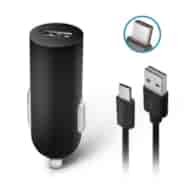 AKC.Forever Ładowarka samochodowa M02 1x USB 2A czarna + kabel USB-C *GSM032693*
