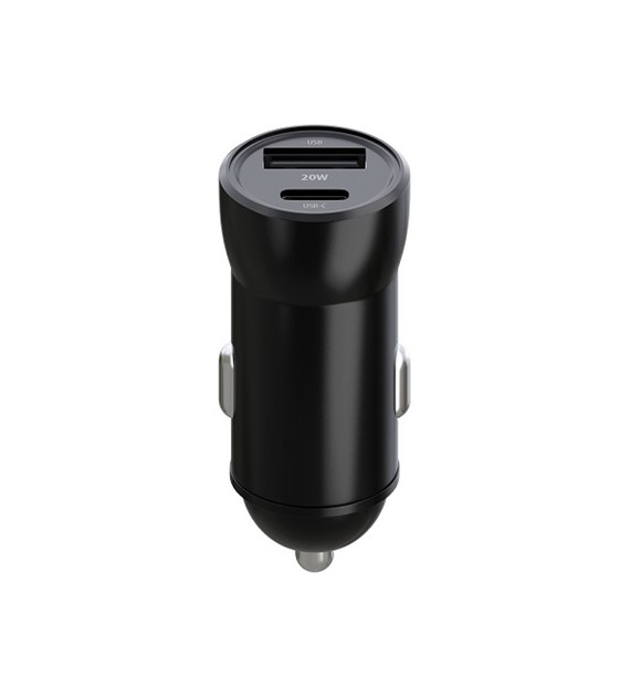 AKC.Maxlife ładowarka samochodowa PD QC MXCC-03 1x USB-C 1x USB 20w czarna *OEM0400335*