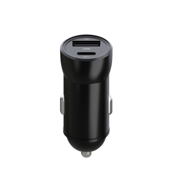 AKC.Maxlife ładowarka samochodowa PD QC MXCC-03 1x USB-C 1x USB 20w czarna *OEM0400335*