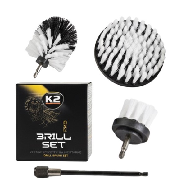 K2 Brill SET - zestaw szczotek do prania tapierki na wiertarkę wkrętarkę (D7051)