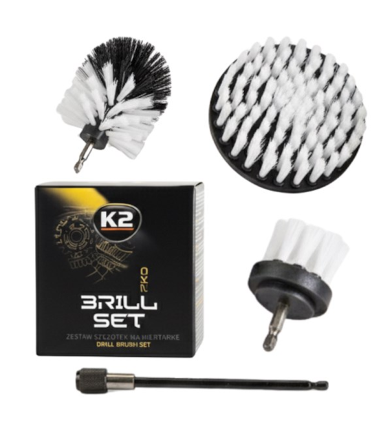 K2 Brill SET - zestaw szczotek do prania tapierki na wiertarkę wkrętarkę (D7051)