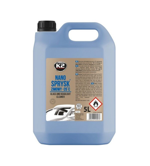 Płyn do sprysk. K2 NANO -20C 5l zimowy zapachowy op.4szt na etanolu  (Y625)